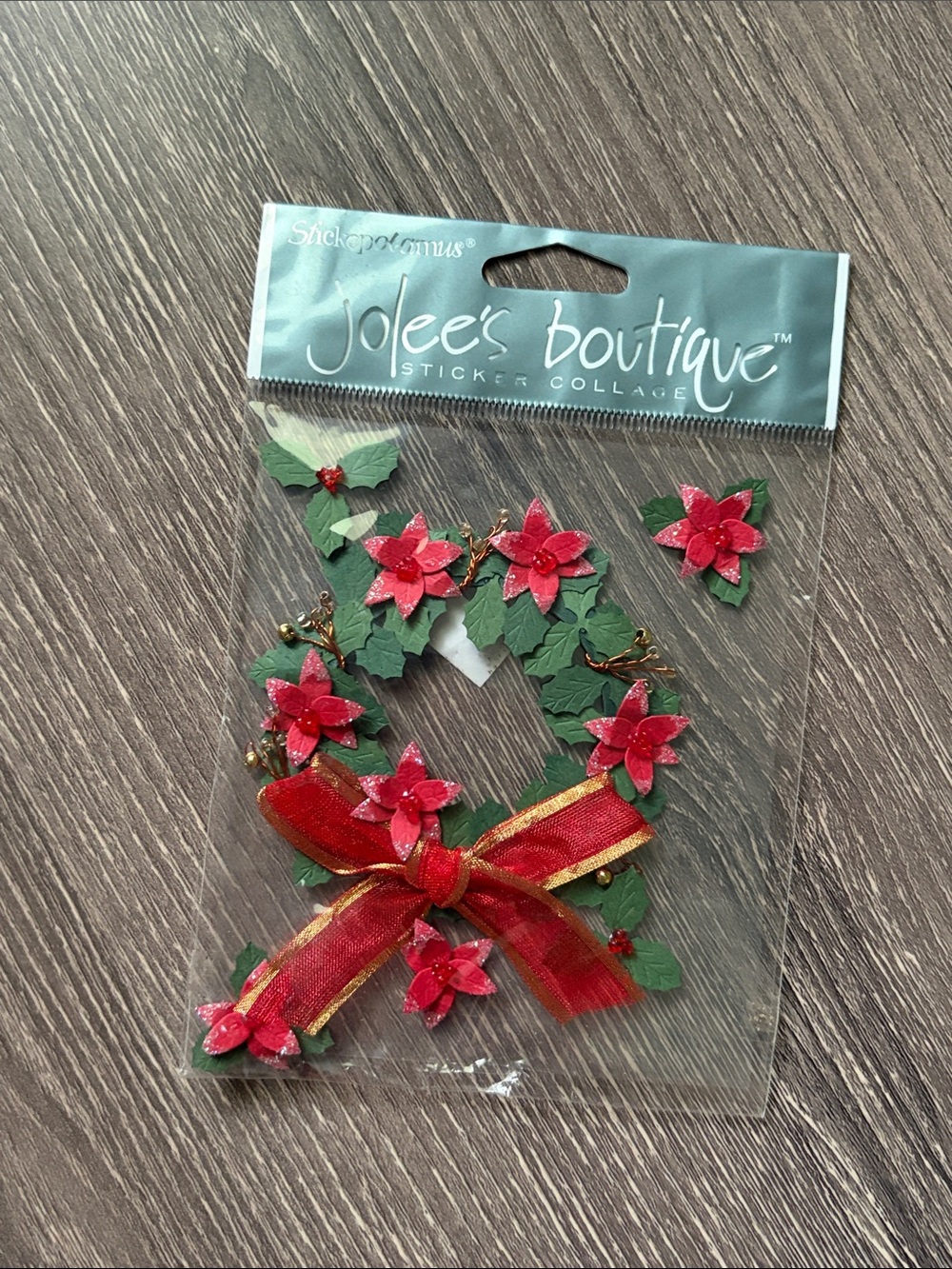 ❤️$8 Jolee's Boutique Sticker Collage Holly Wreath